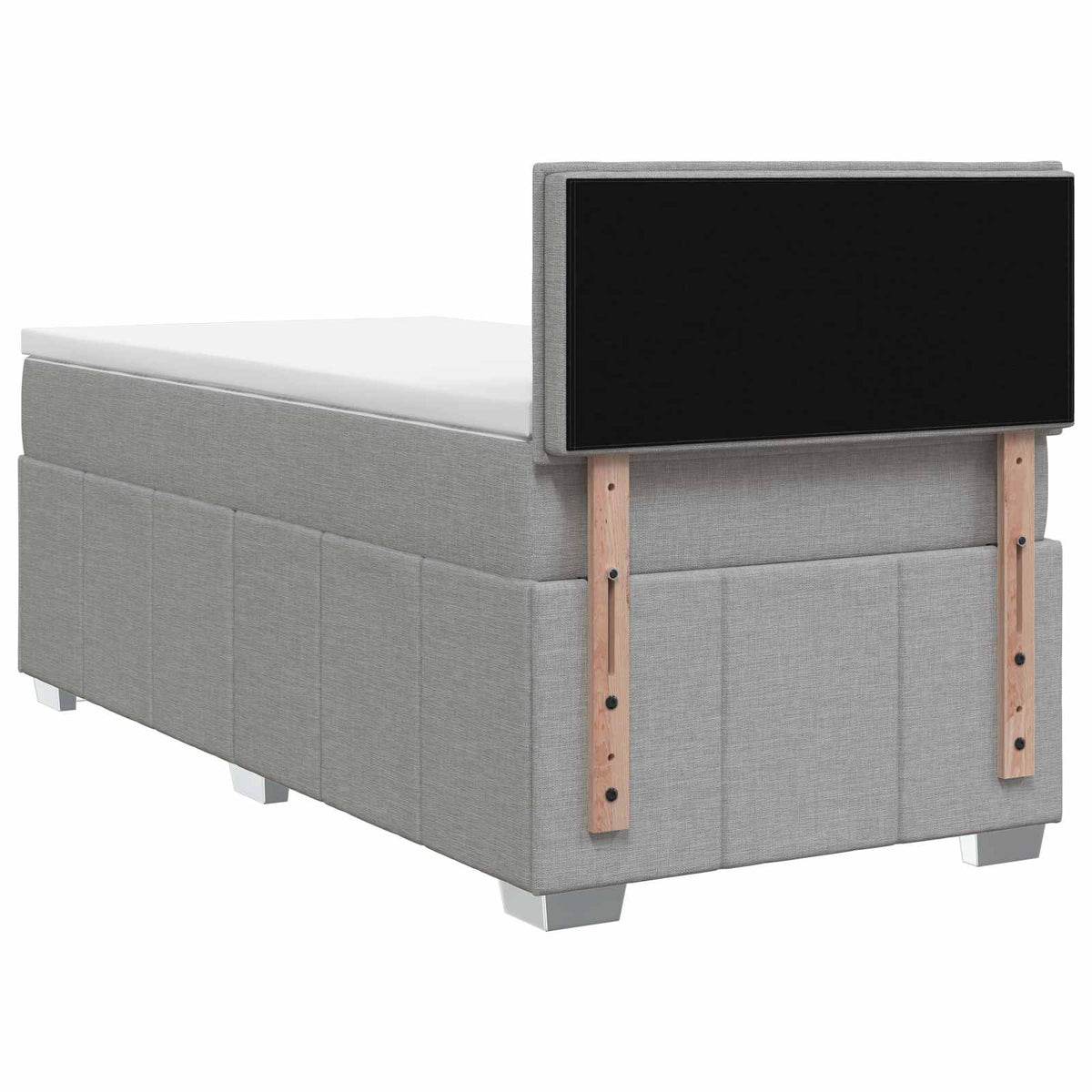 vidaXL Boxspring met matras stof donkergrijs 120x200 cm