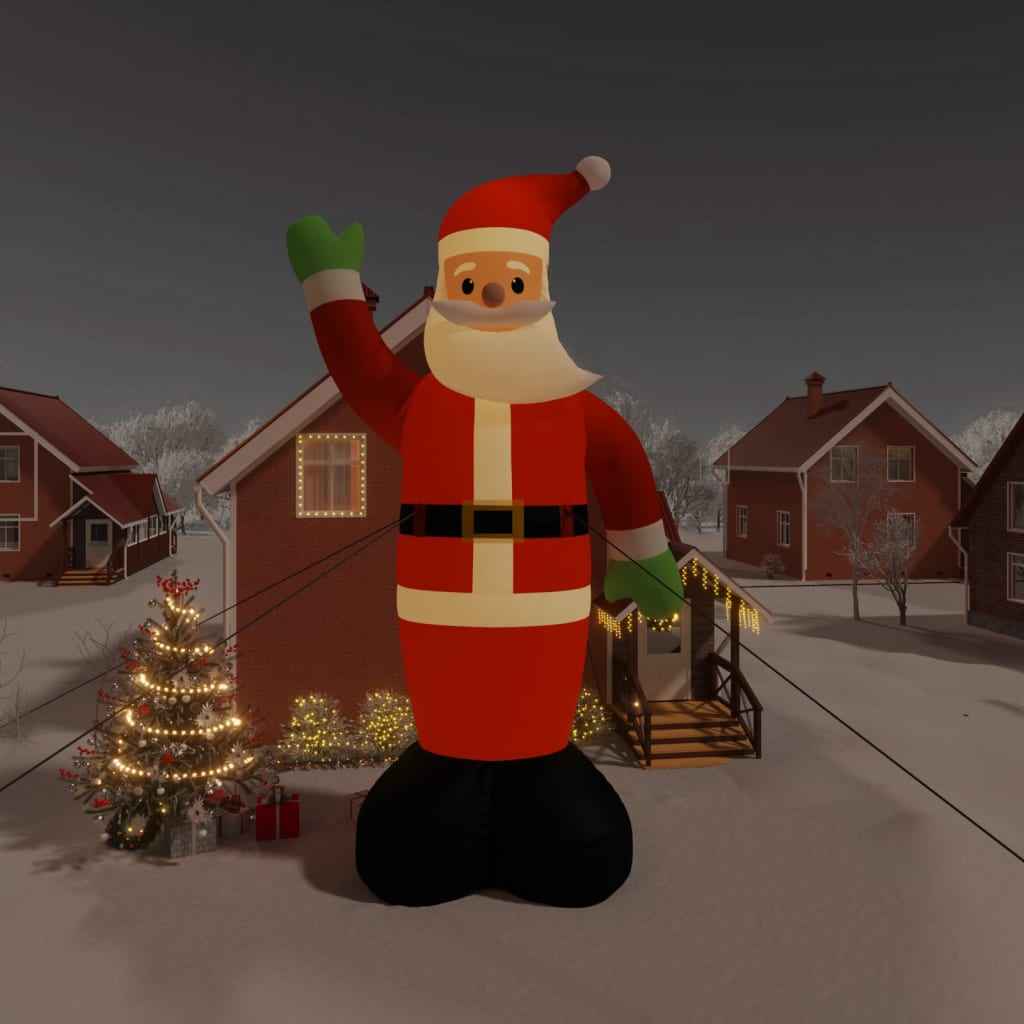 vidaXL Kerstman met LED-verlichting opblaasbaar 820 cm