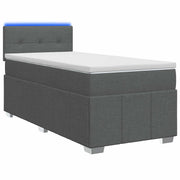 vidaXL Boxspring Bed met Matras en LED Donkergrijs 90 x 190 cm Stof