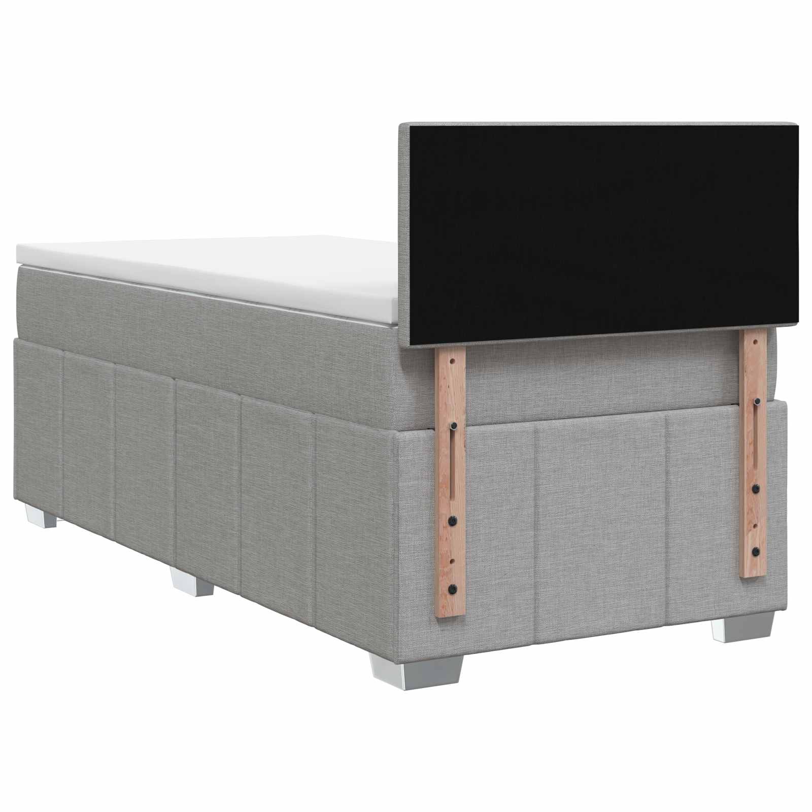 vidaXL Boxspring Bed met Matras en LED Donkergrijs 90 x 190 cm Stof