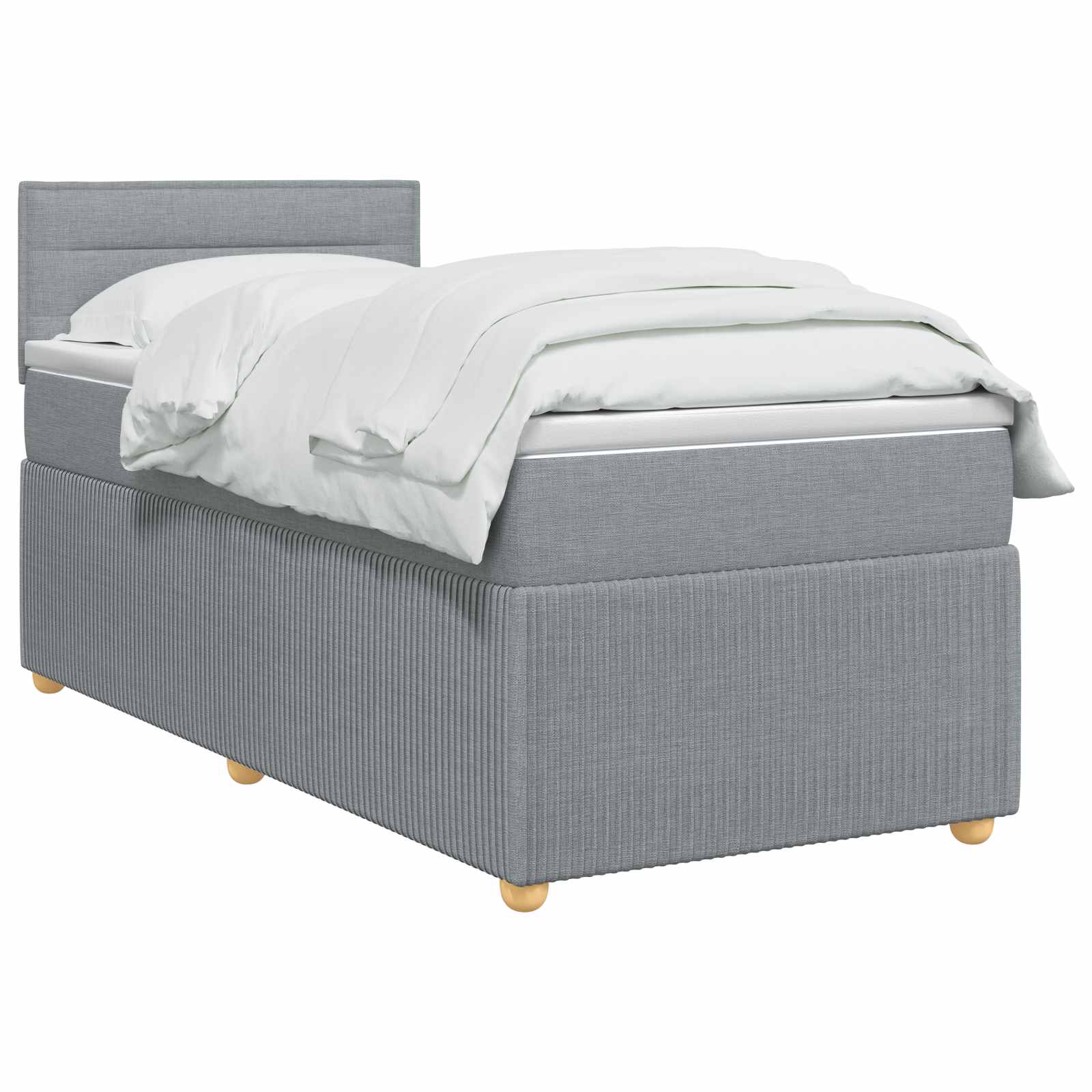 vidaXL Boxspring met matras stof blauw 90x190 cm
