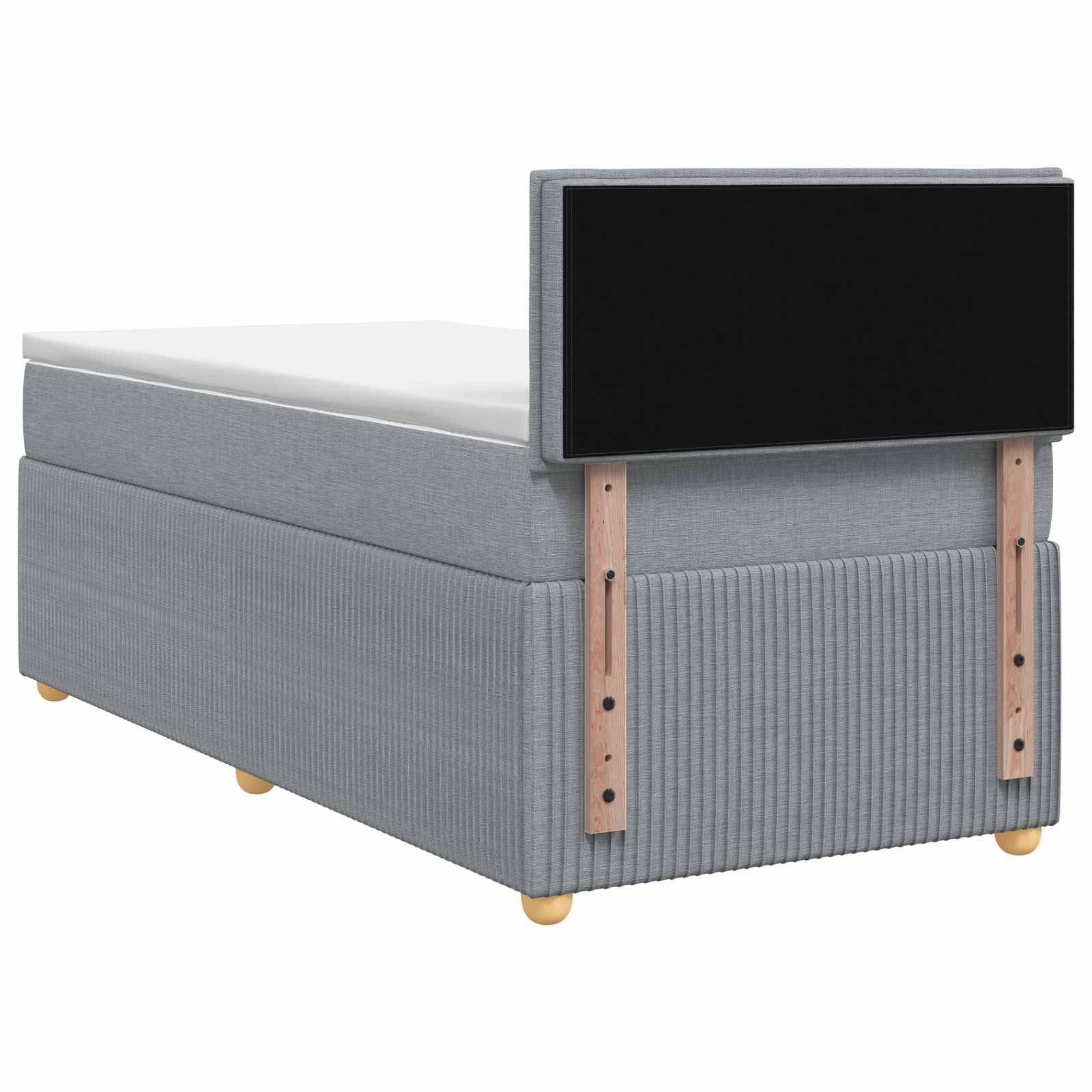 vidaXL Boxspring met matras stof blauw 90x190 cm