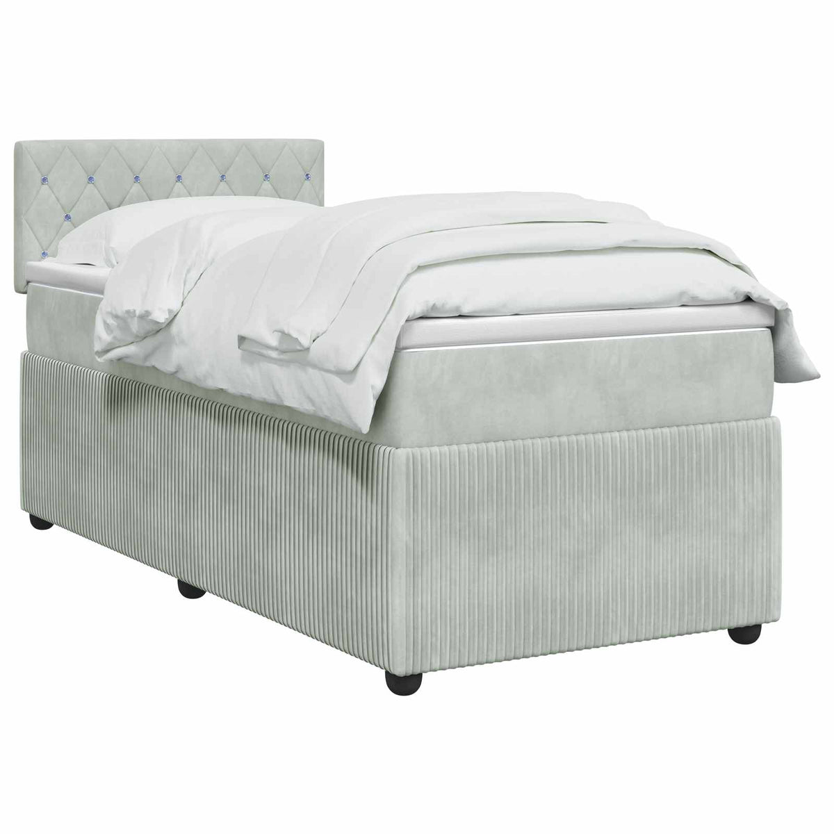 vidaXL Boxspring met matras fluweel roze 80x200 cm
