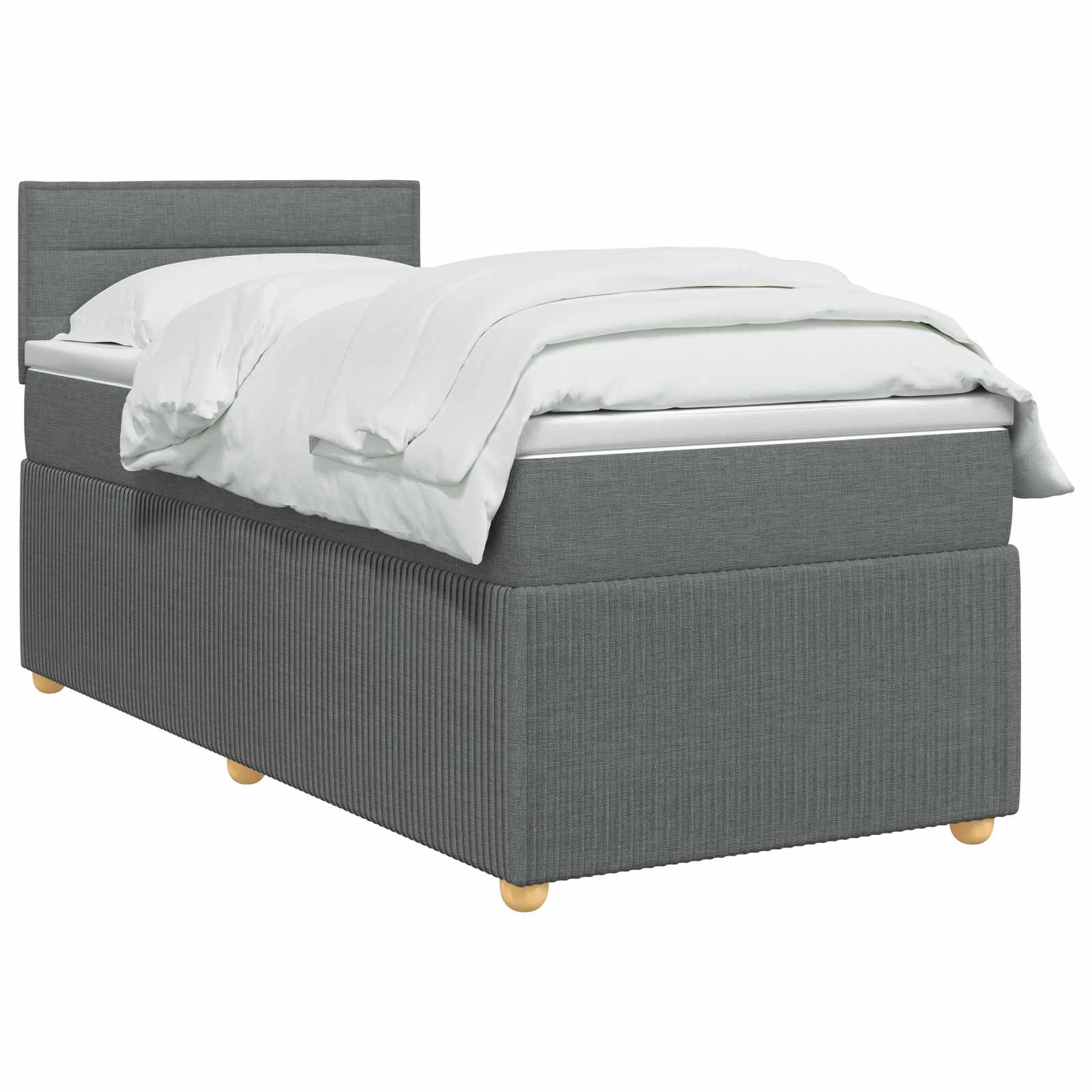 vidaXL Boxspring Bed met Matras en LED Lichtgrijs 90 x 190 cm Stof