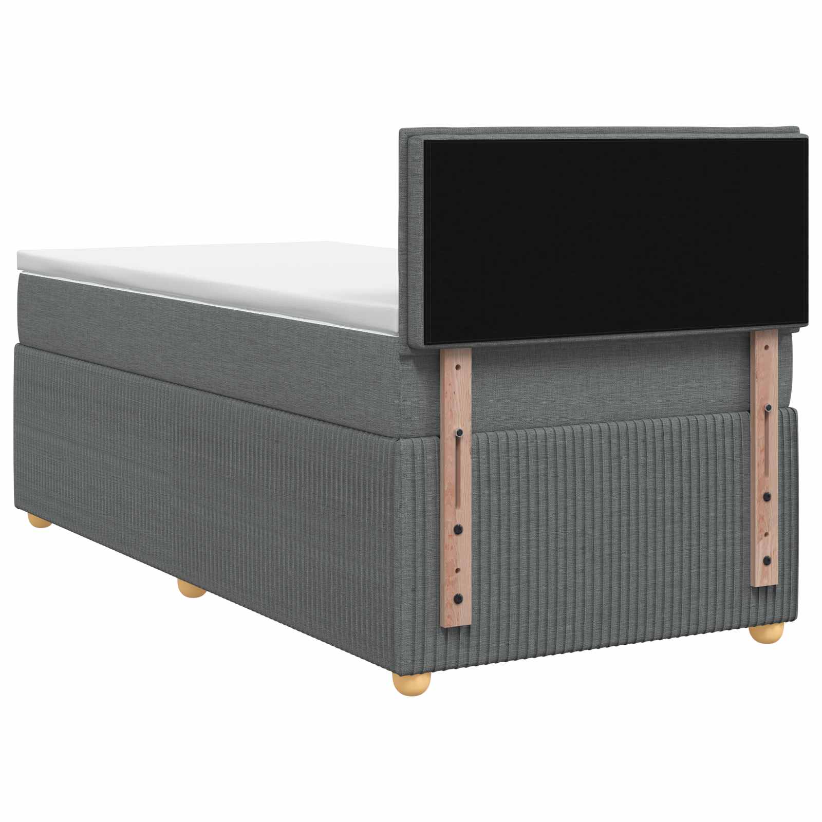 vidaXL Boxspring Bed met Matras en LED Lichtgrijs 90 x 190 cm Stof