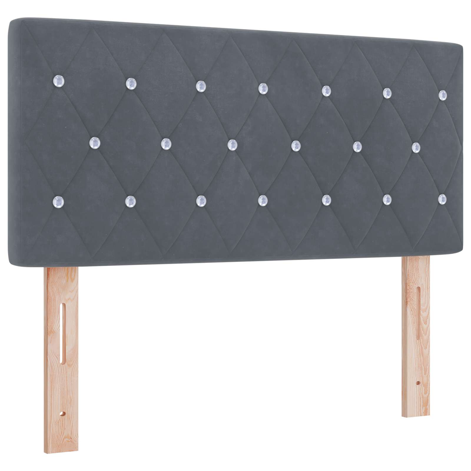 vidaXL Boxspring Bed met Matras en LED Lichtgrijs 90 x 190 cm Fluweel