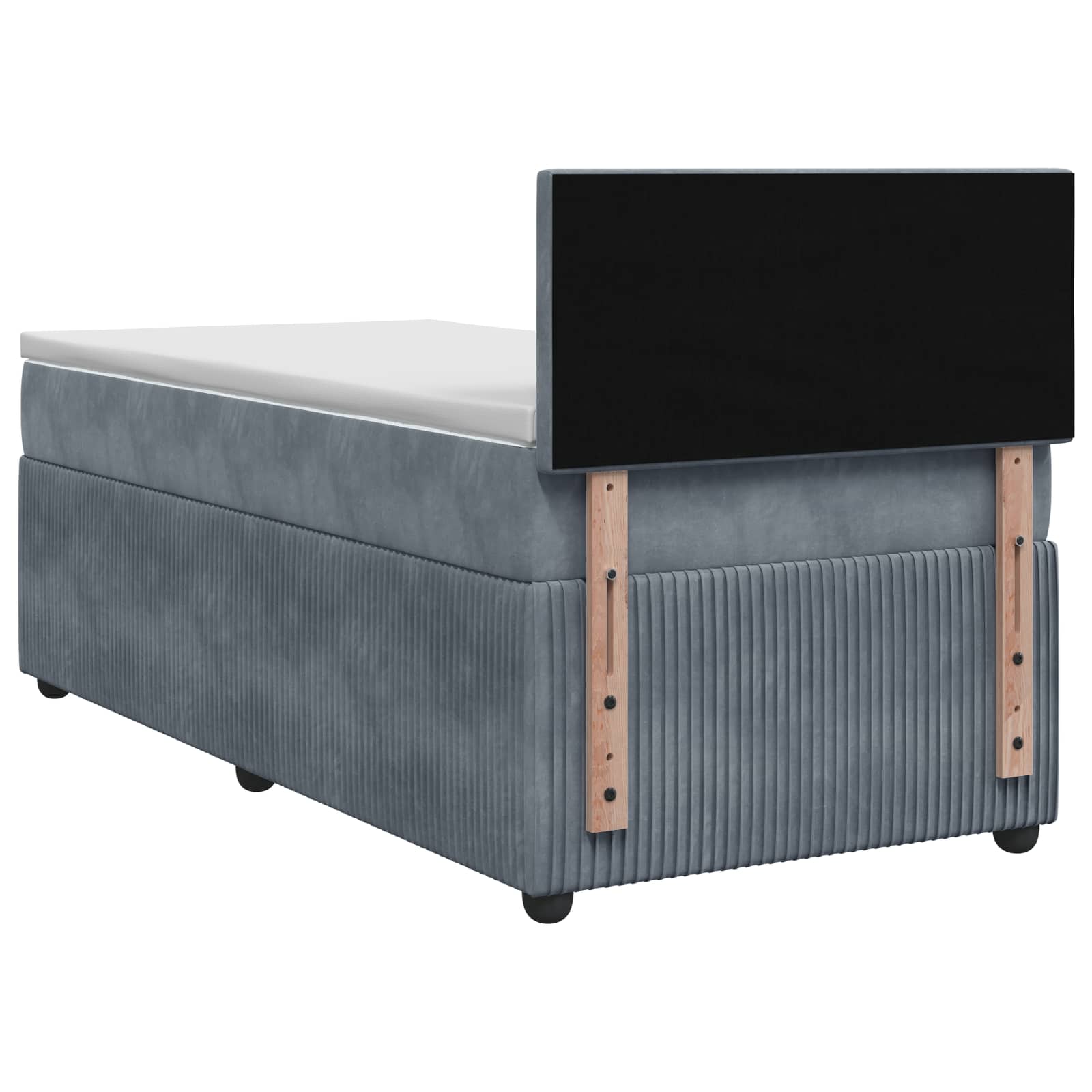 vidaXL Boxspring Bed met Matras en LED Lichtgrijs 90 x 190 cm Fluweel