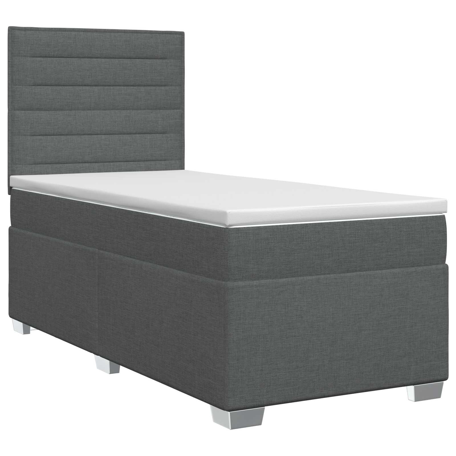 vidaXL Boxspringbed met matras met hoofdeinde Donkergrijs Enkel Stof