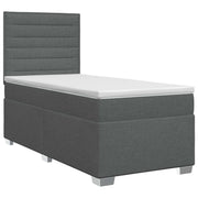 vidaXL Boxspringbed met matras met hoofdeinde Donkergrijs Enkel Stof