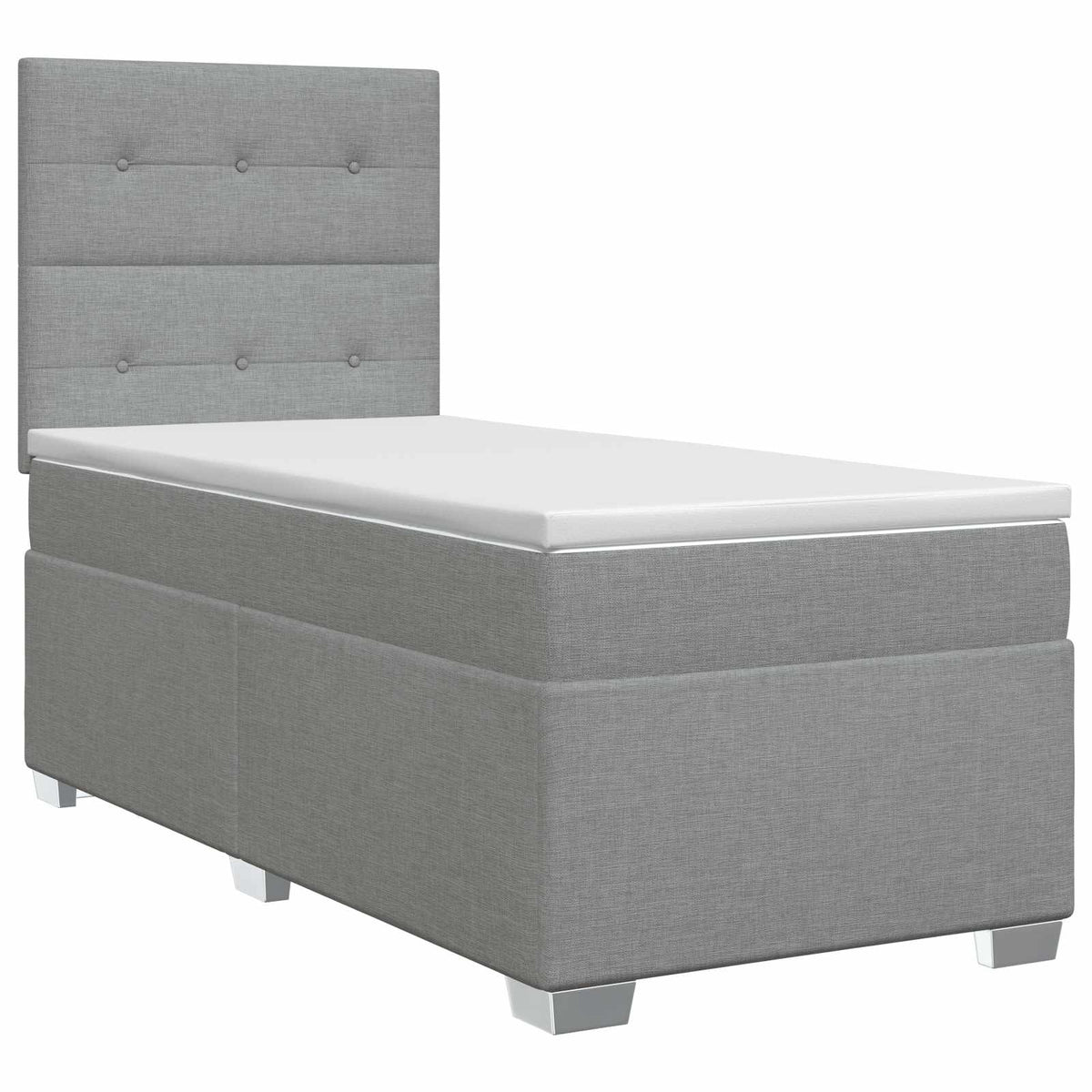 vidaXL Boxspringbed met matras met hoofdeinde Donkergrijs Enkel Stof