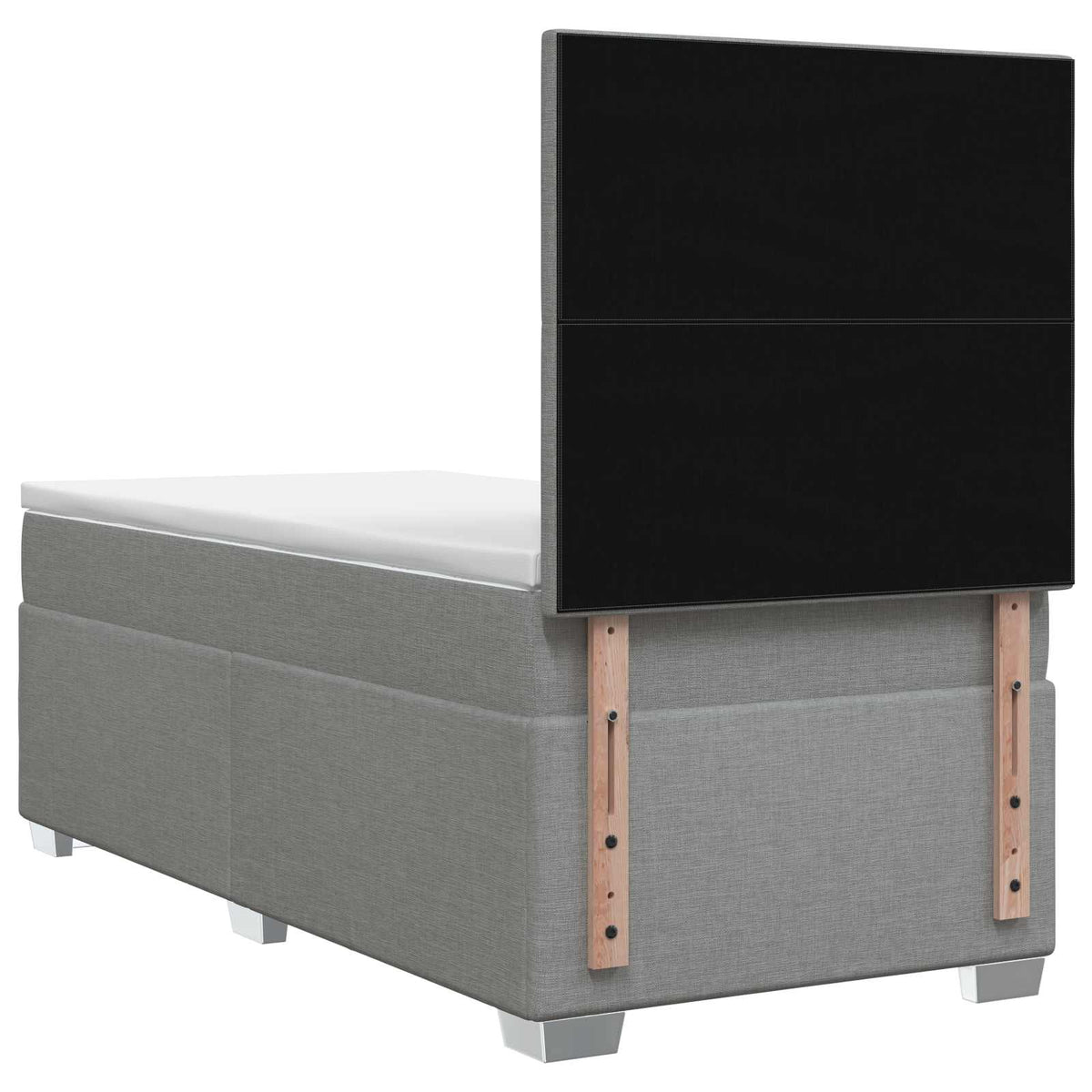 vidaXL Boxspringbed met matras met hoofdeinde Donkergrijs Enkel Stof