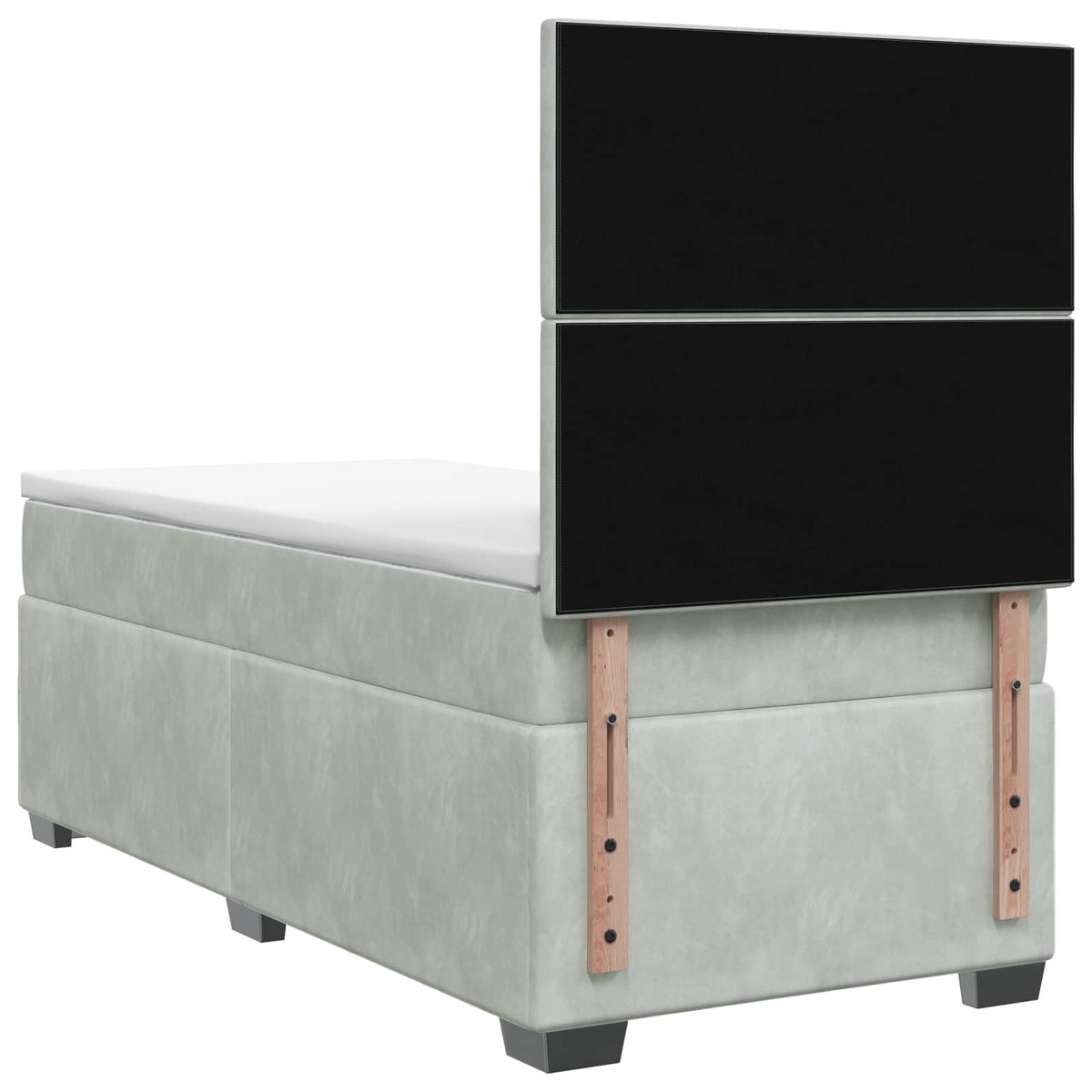 vidaXL Boxspring met matras fluweel blauw 140x190 cm