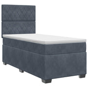 vidaXL Boxspringbed met matras Donkergrijs Enkel Fluweel
