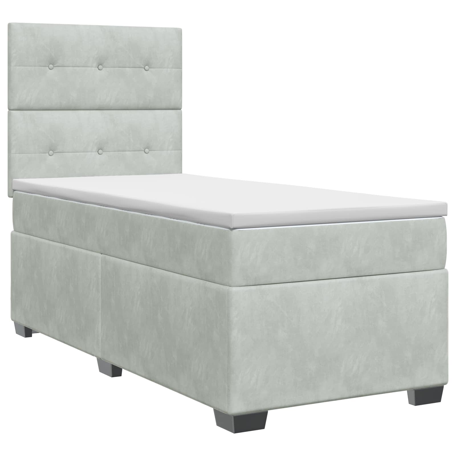 vidaXL Boxspringbed met matras Donkergrijs Enkel Fluweel