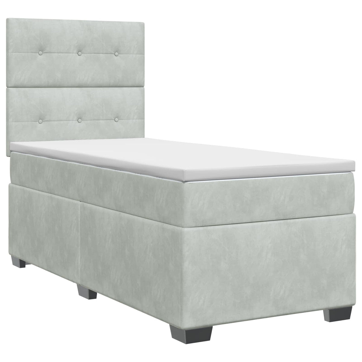 vidaXL Boxspringbed met matras Donkergrijs Enkel Fluweel