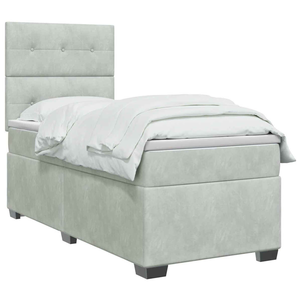vidaXL Boxspringbed met matras Donkergrijs Enkel Fluweel