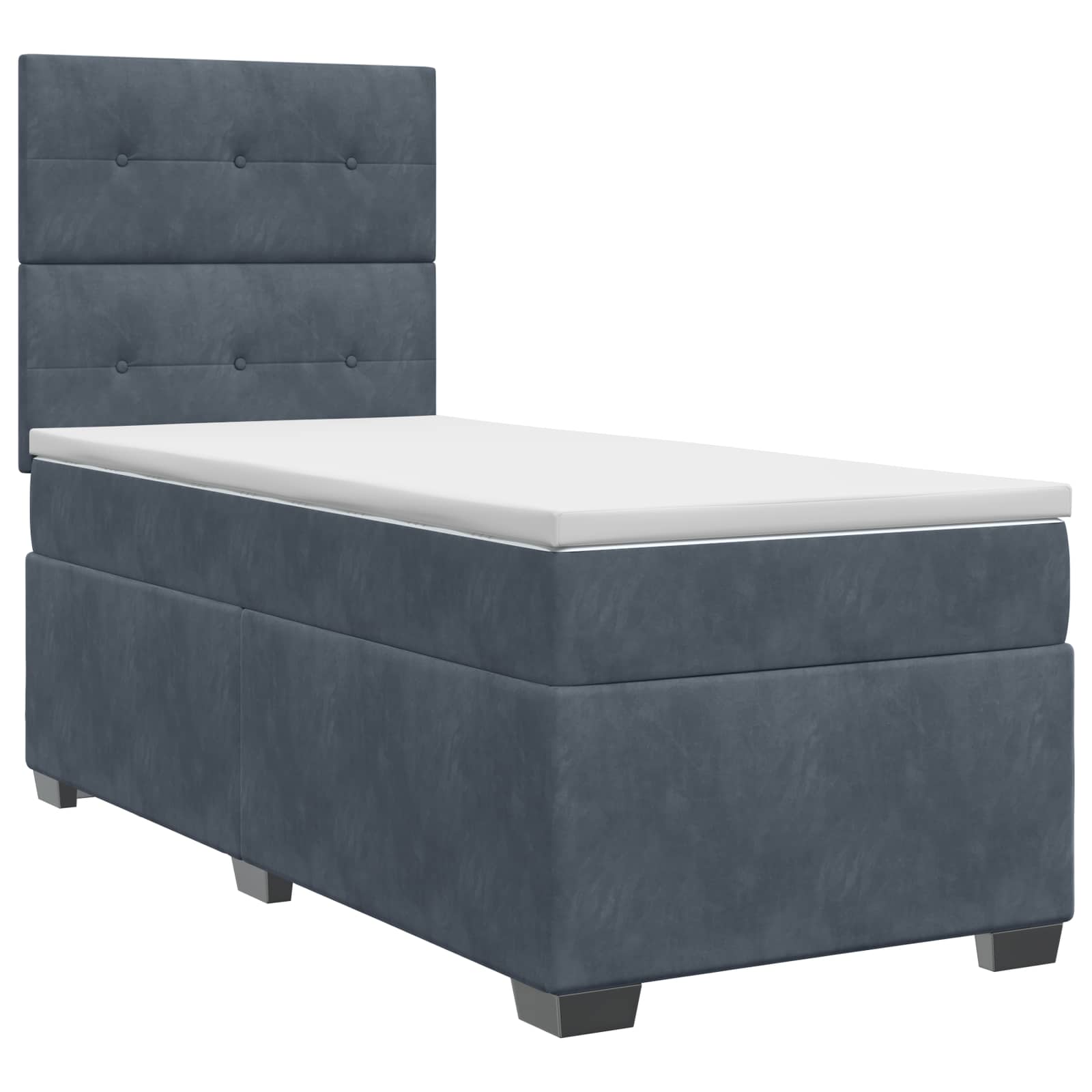 vidaXL Boxspringbed met matras Donkergrijs Enkel Fluweel