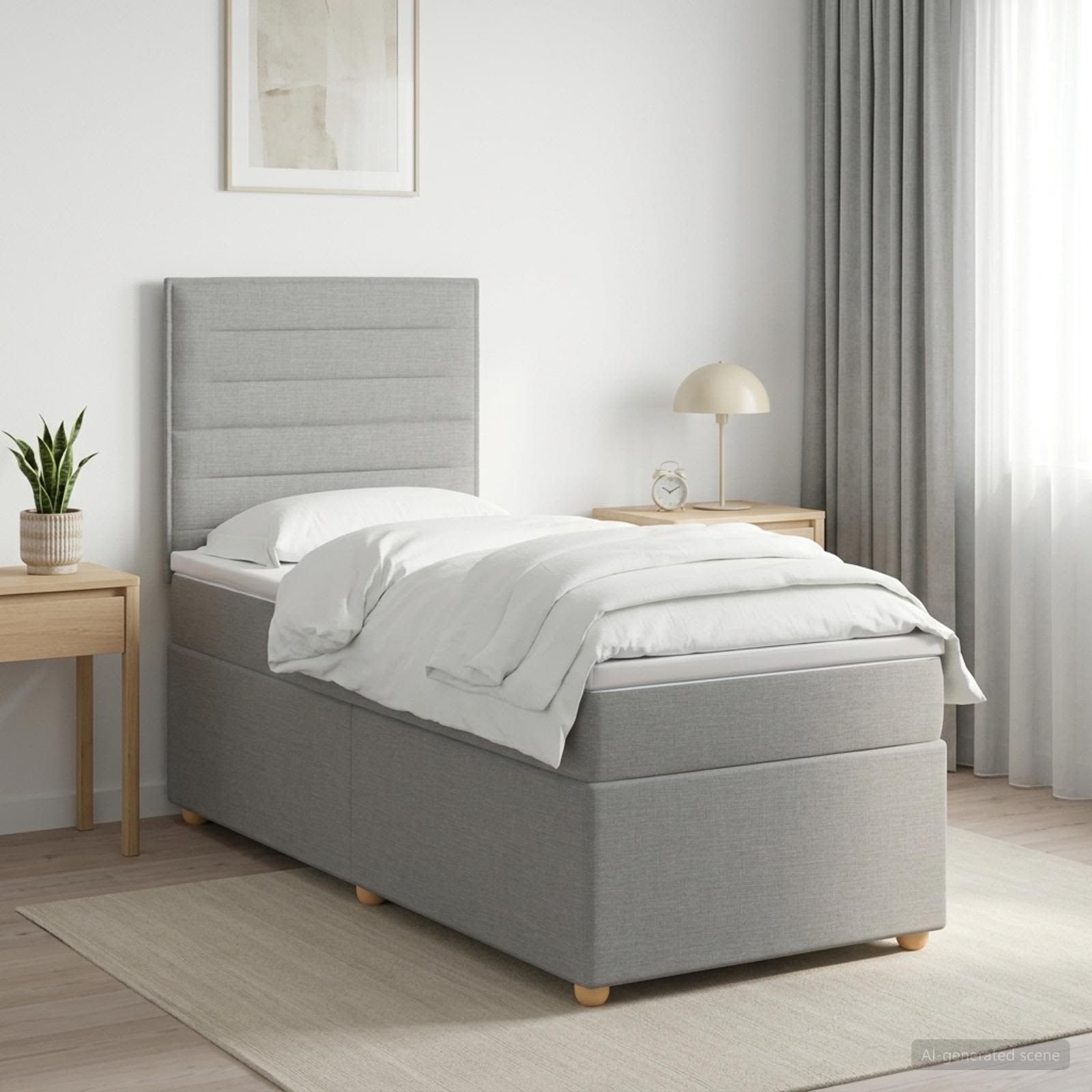 vidaXL Boxspring met matras stof zwart 80x200 cm