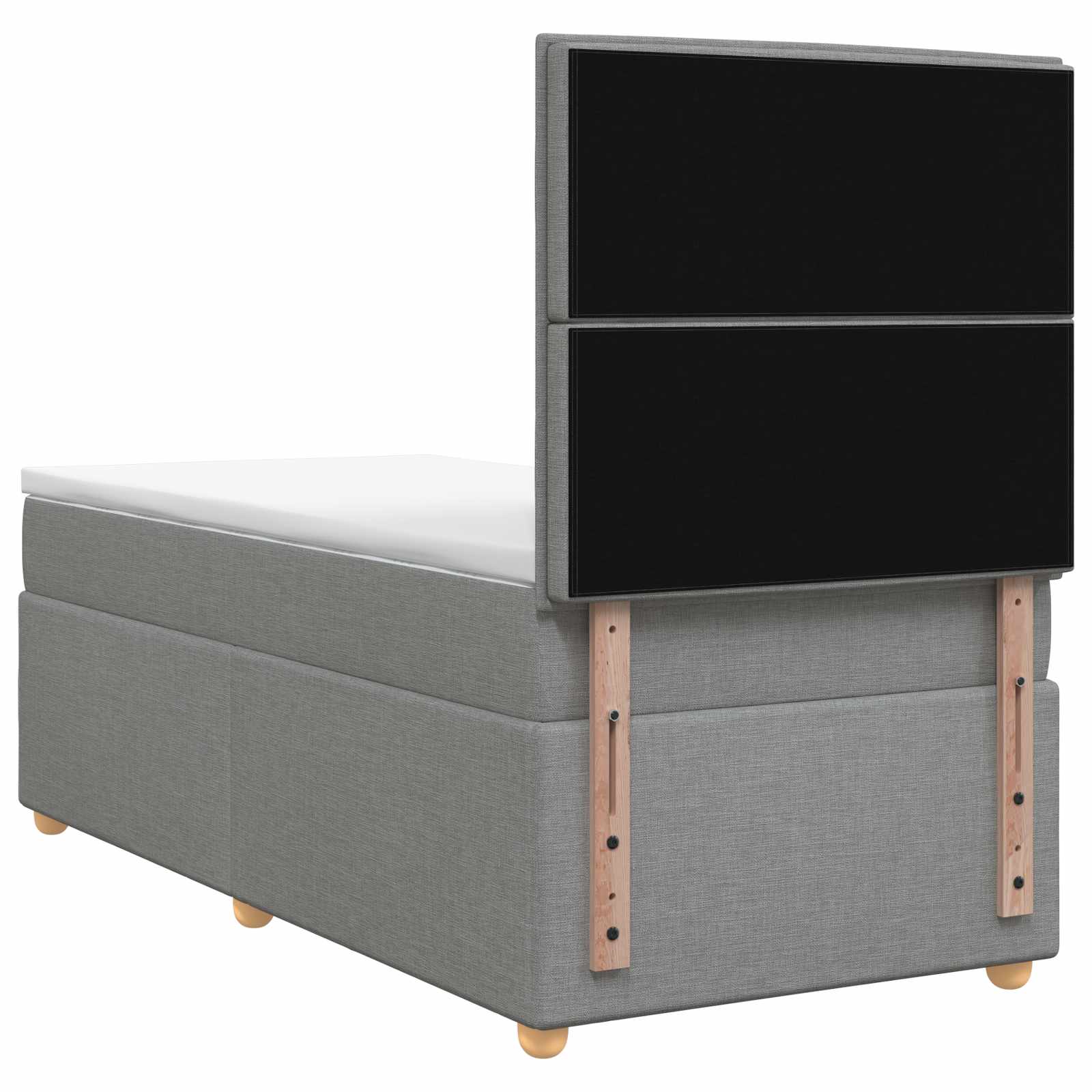 vidaXL Boxspring met matras stof zwart 80x200 cm
