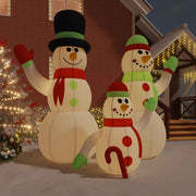 vidaXL Opblaasbare sneeuwpopfamilie met LED’s 500 cm