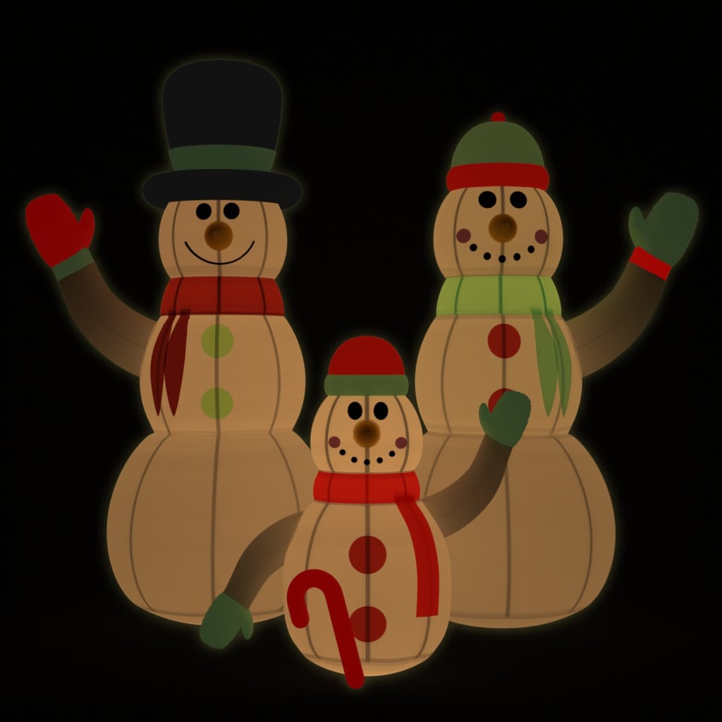 vidaXL Opblaasbare sneeuwpopfamilie met LED’s 500 cm
