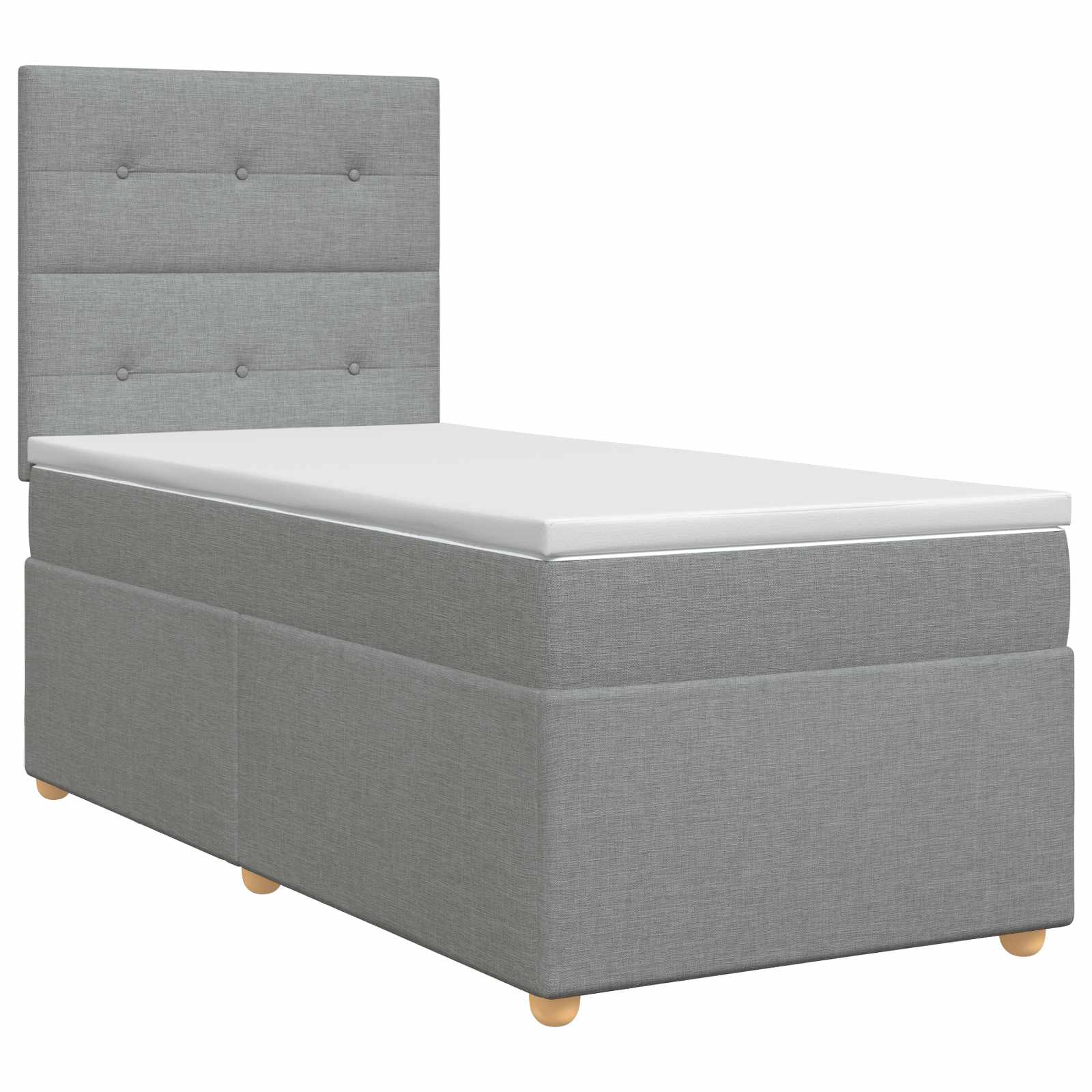 vidaXL Boxspringbed met matras met hoofdeinde Donkergrijs Enkel Stof