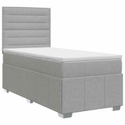 vidaXL Boxspringbed met matras met hoofdeinde Lichtgrijs Enkel Stof