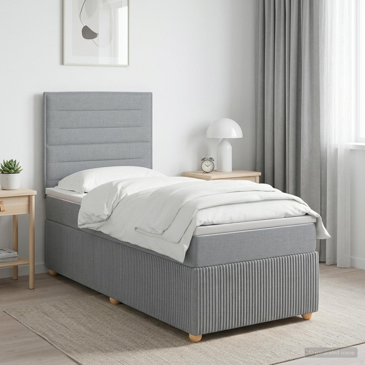 vidaXL Boxspring met matras stof donkerbruin 90x190 cm