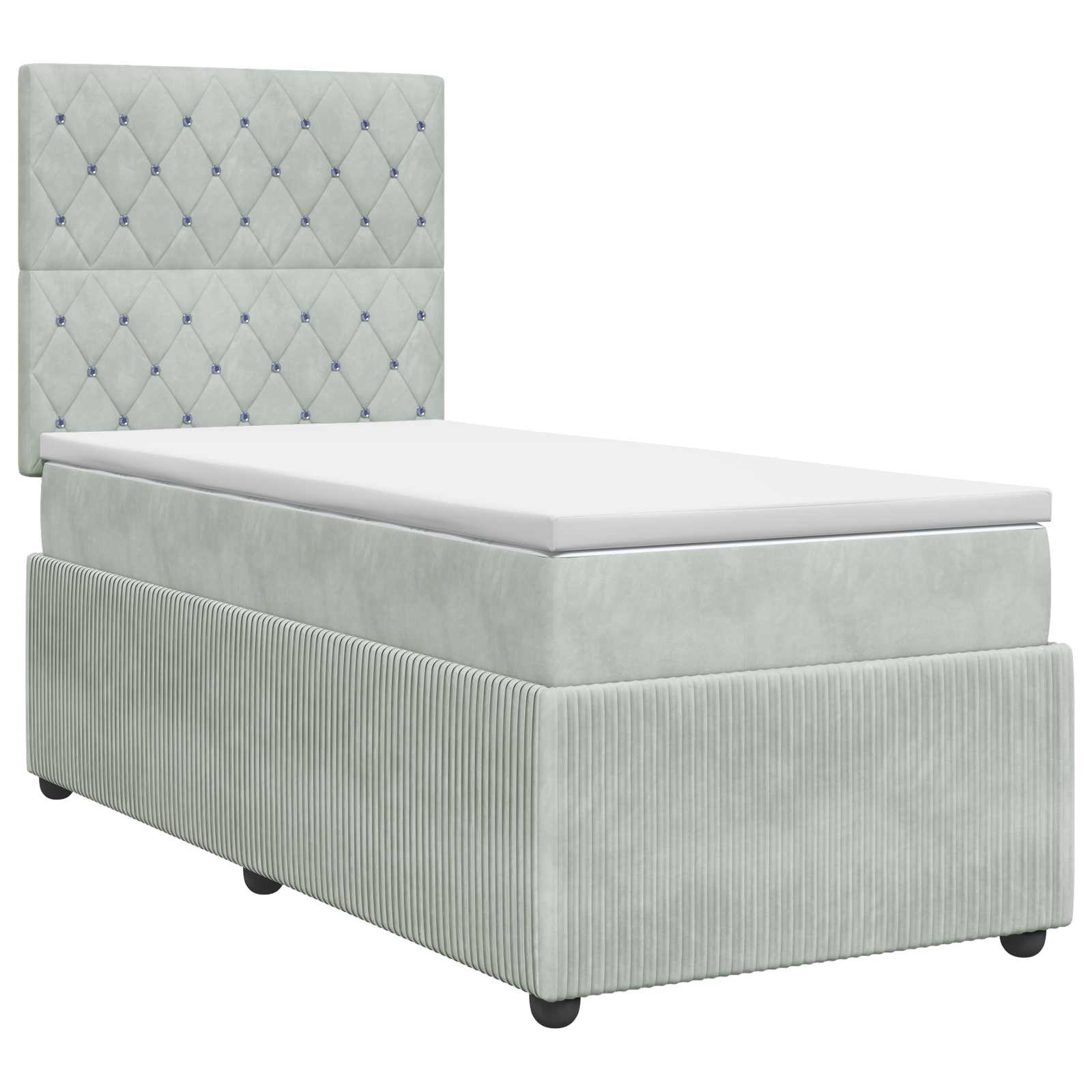 vidaXL Boxspring met matras fluweel donkergrijs 80x200 cm