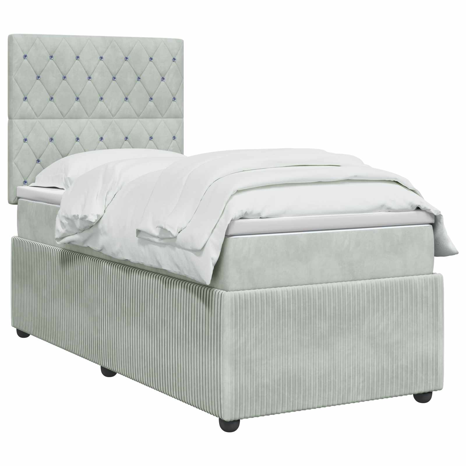vidaXL Boxspring met matras fluweel donkergrijs 80x200 cm