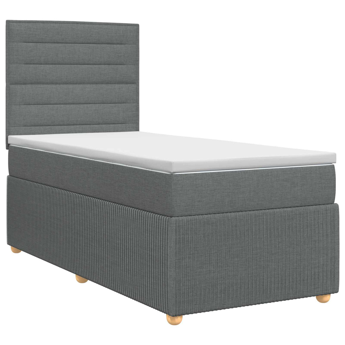 vidaXL Boxspringbed met matras met hoofdeinde Donkergrijs Enkel Stof
