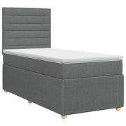 vidaXL Boxspringbed met matras met hoofdeinde Donkergrijs Enkel Stof