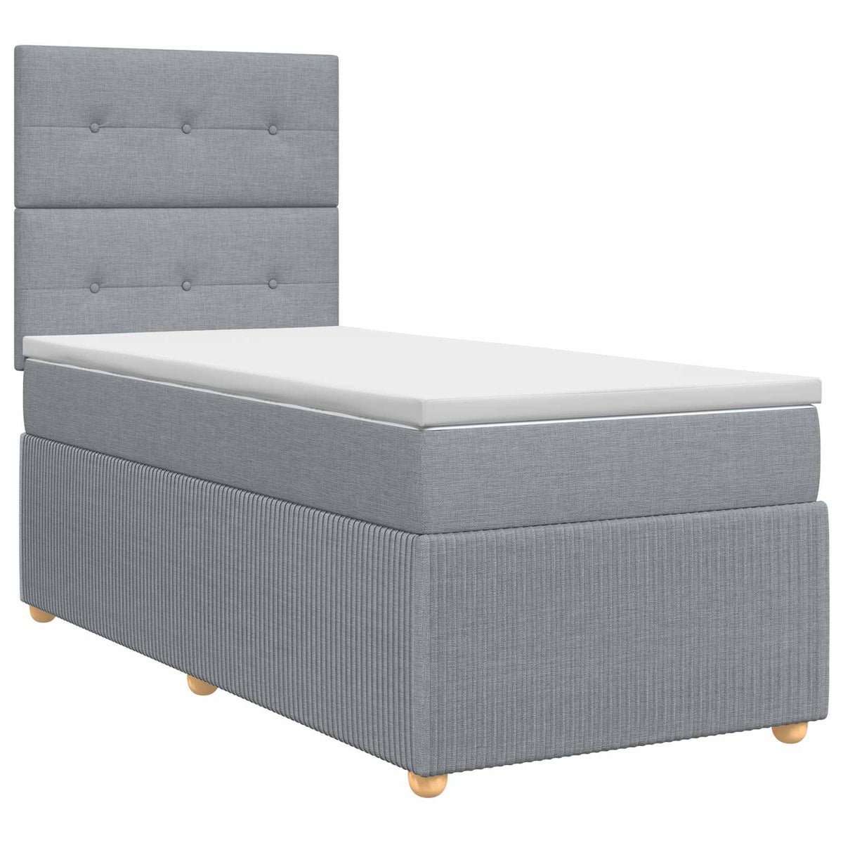 vidaXL Boxspringbed met matras met hoofdeinde Donkergrijs Enkel Stof