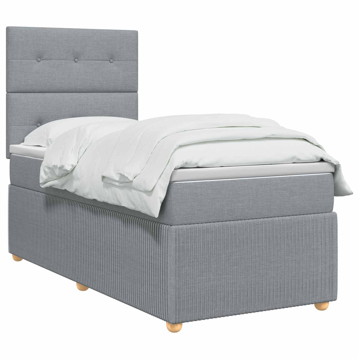 vidaXL Boxspringbed met matras met hoofdeinde Donkergrijs Enkel Stof