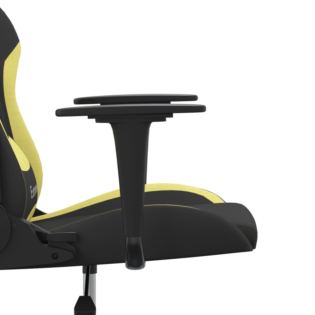 vidaXL Massage Gaming Chair Fabric Black and Light Green
