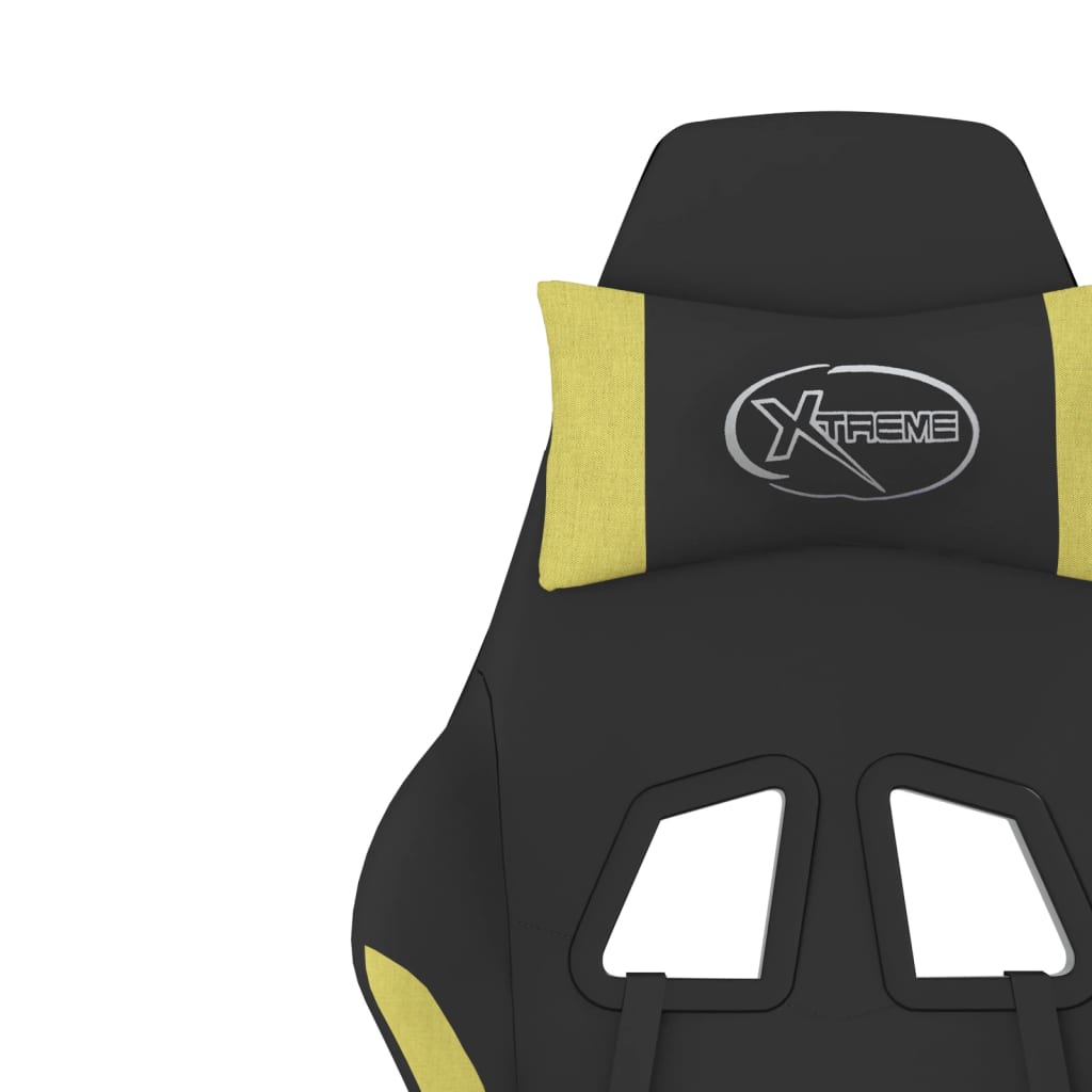 vidaXL Massage Gaming Chair Fabric Black and Light Green