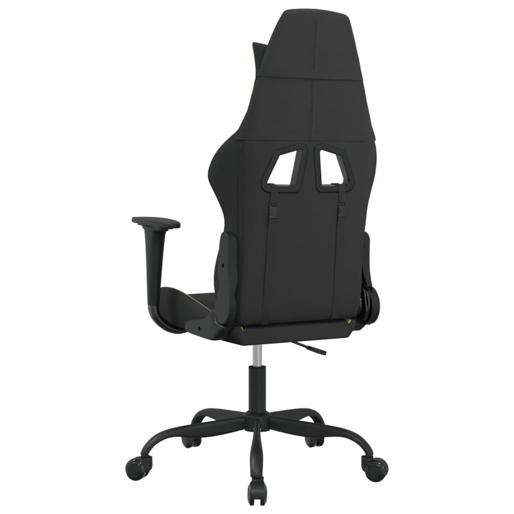 vidaXL Massage Gaming Chair Fabric Black and Light Green