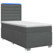 vidaXL Boxspring Bed met Matras en LED Donkergrijs 90 x 190 cm Stof