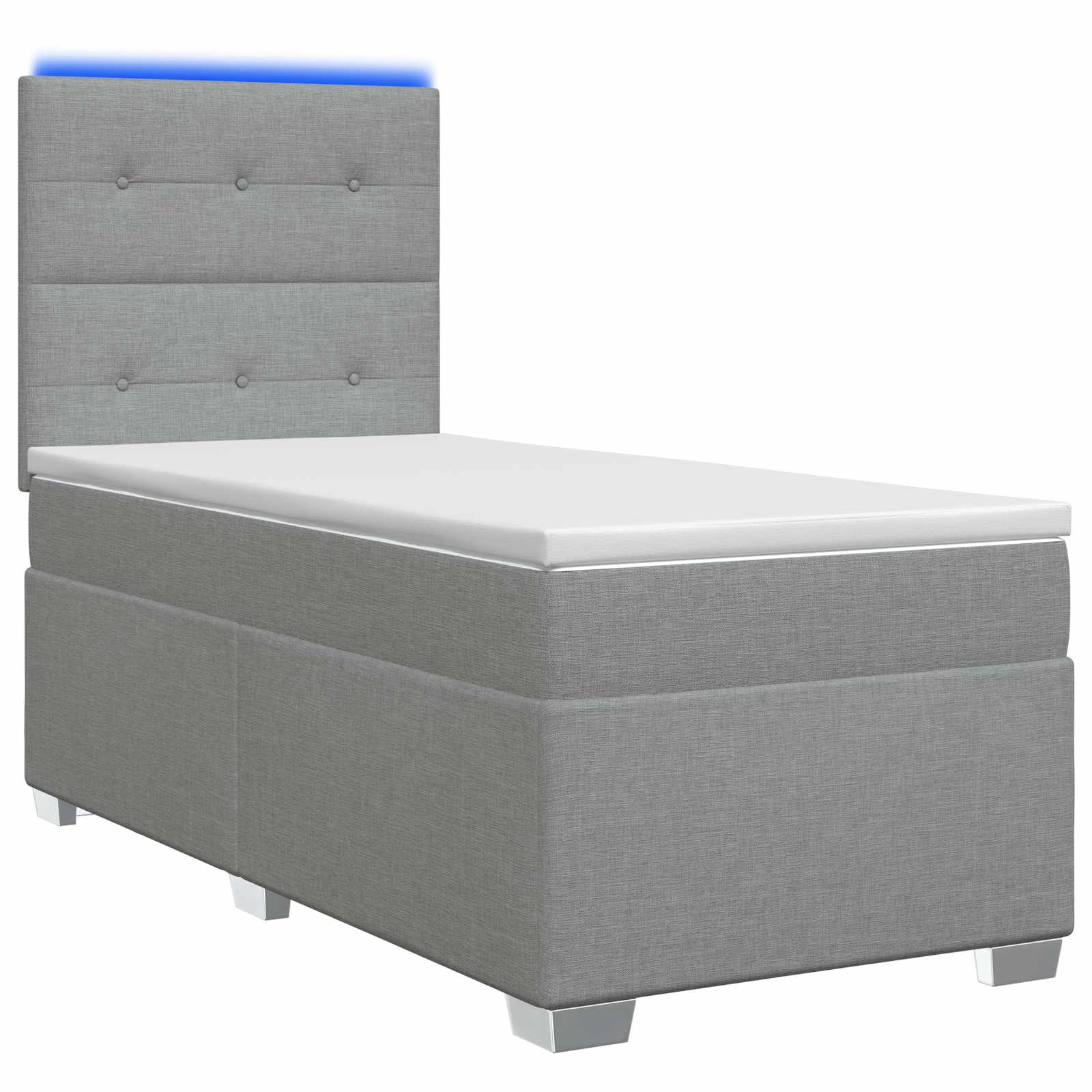 vidaXL Boxspring Bed met Matras en LED Donkergrijs 90 x 190 cm Stof