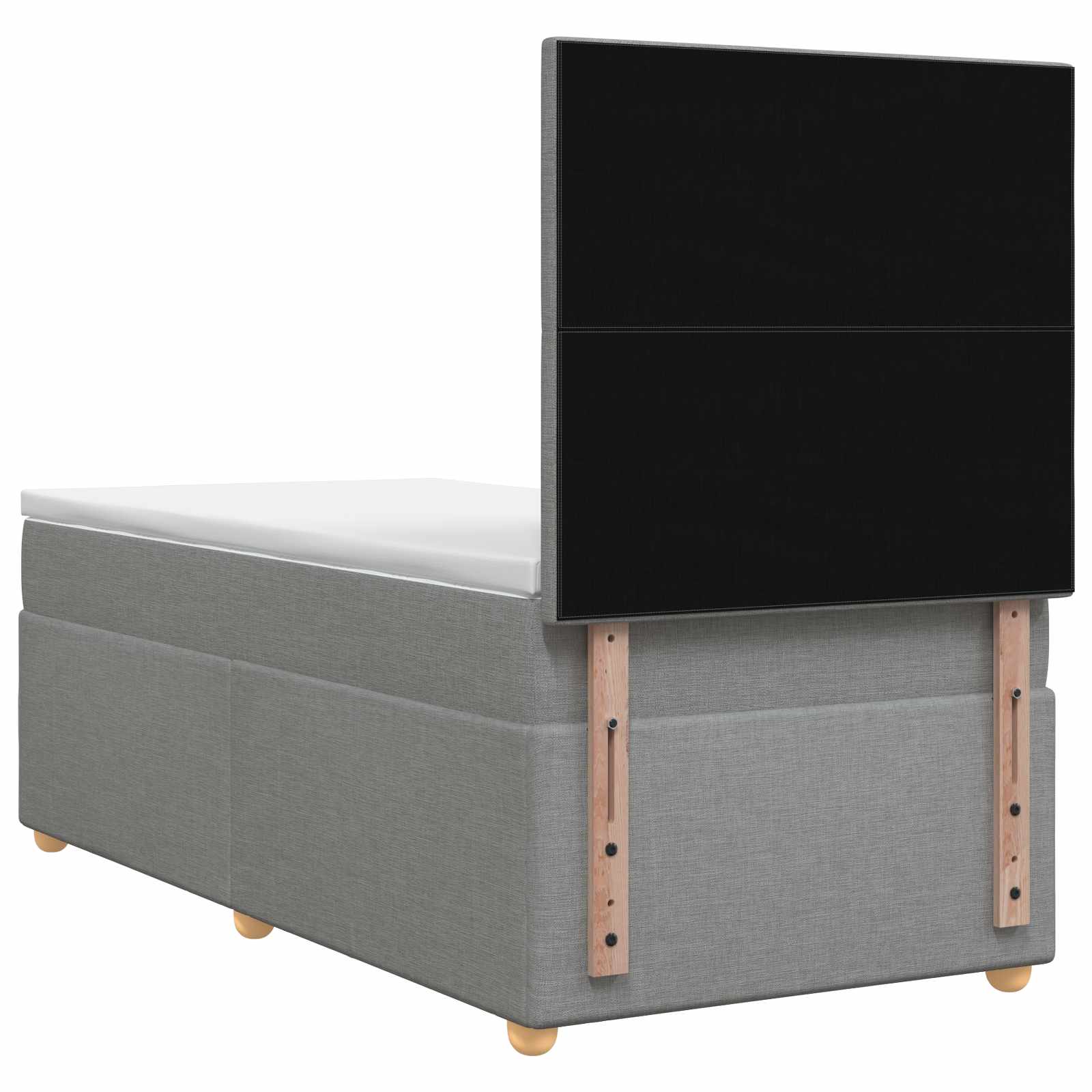 vidaXL LED Boxspring Bed met Matras Donkergrijs 90 x 190 cm Stof