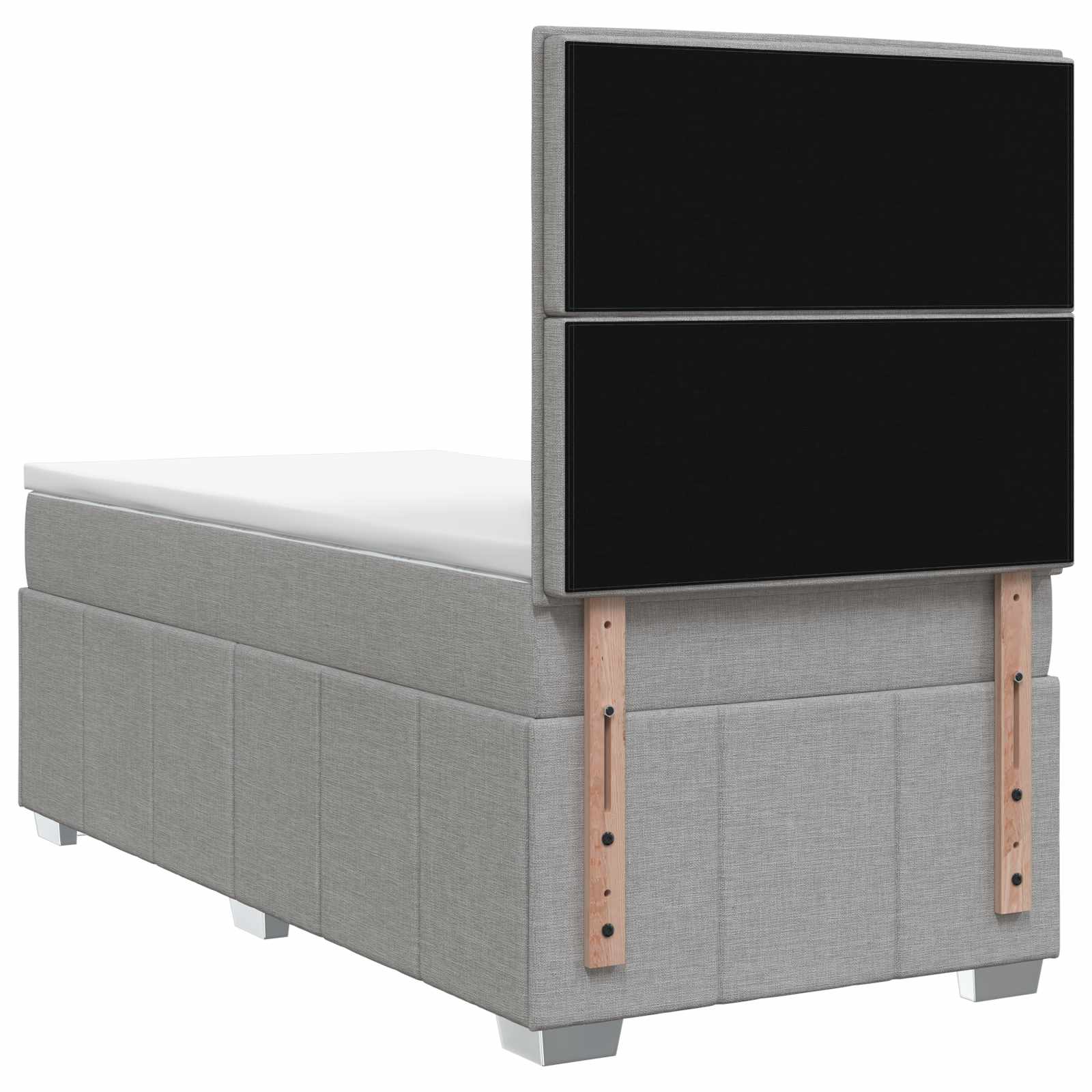 vidaXL Boxspring met matras stof lichtgrijs 160x200 cm