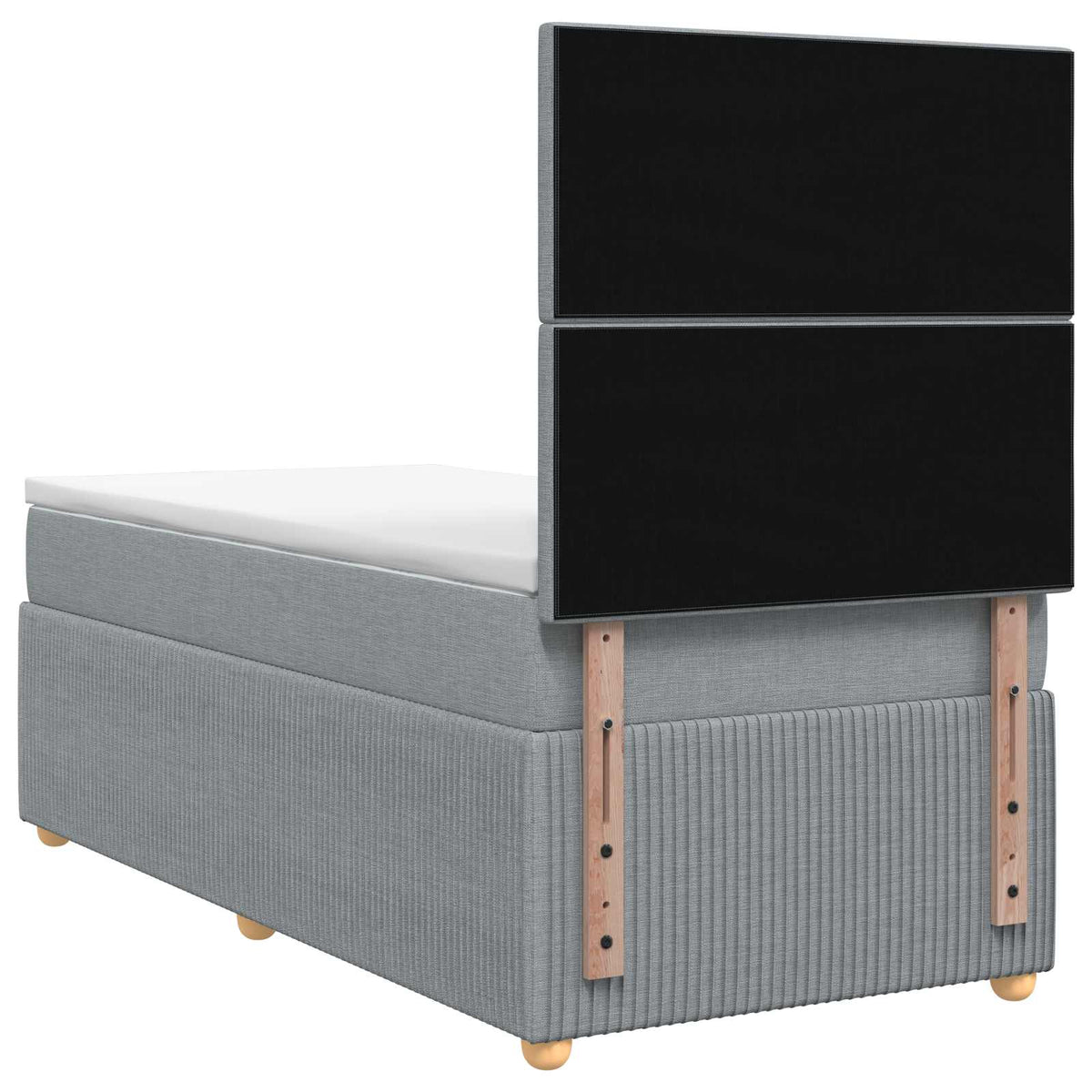 vidaXL Boxspring met matras stof lichtgrijs 90x190 cm