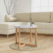 vidaXL Salontafel 53x53x43,5 cm bewerkt hout en grenenhout wit
