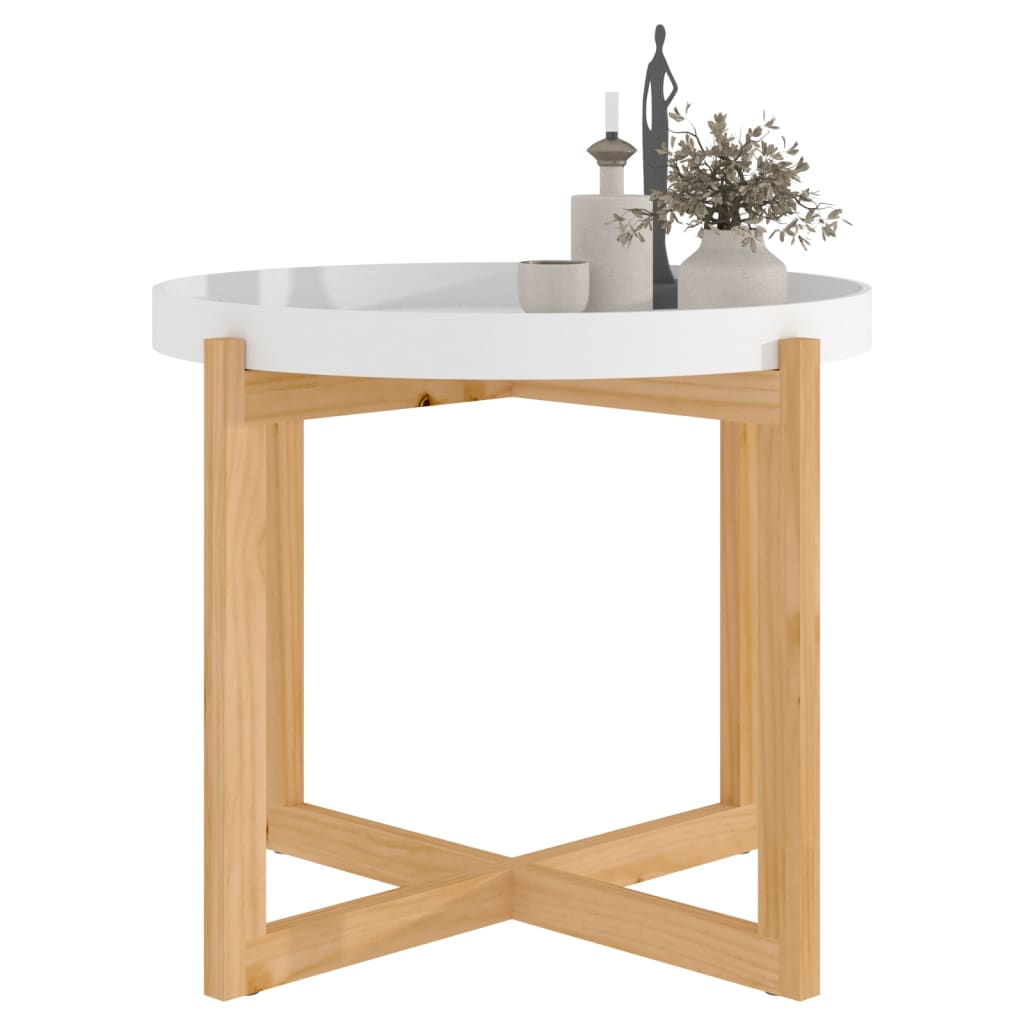 vidaXL Salontafel 53x53x43,5 cm bewerkt hout en grenenhout wit