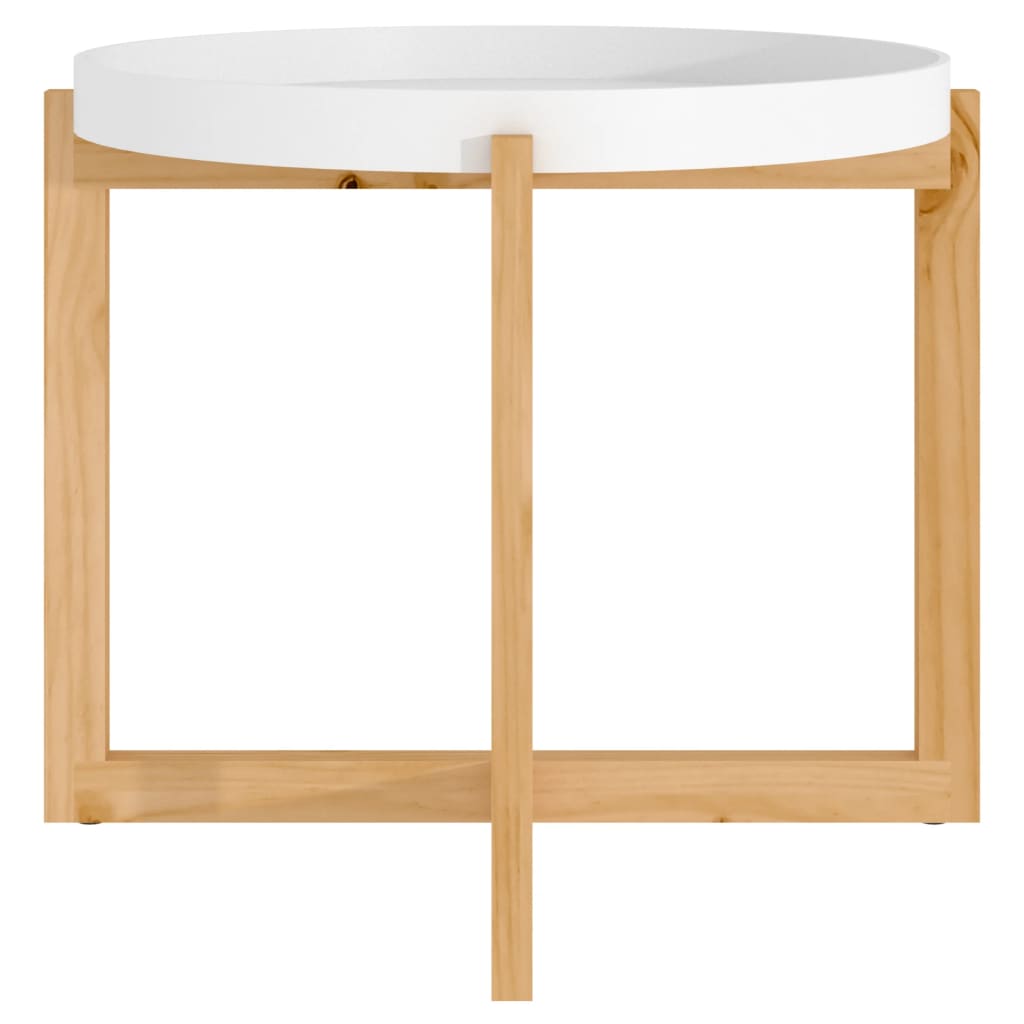 vidaXL Salontafel 53x53x43,5 cm bewerkt hout en grenenhout wit