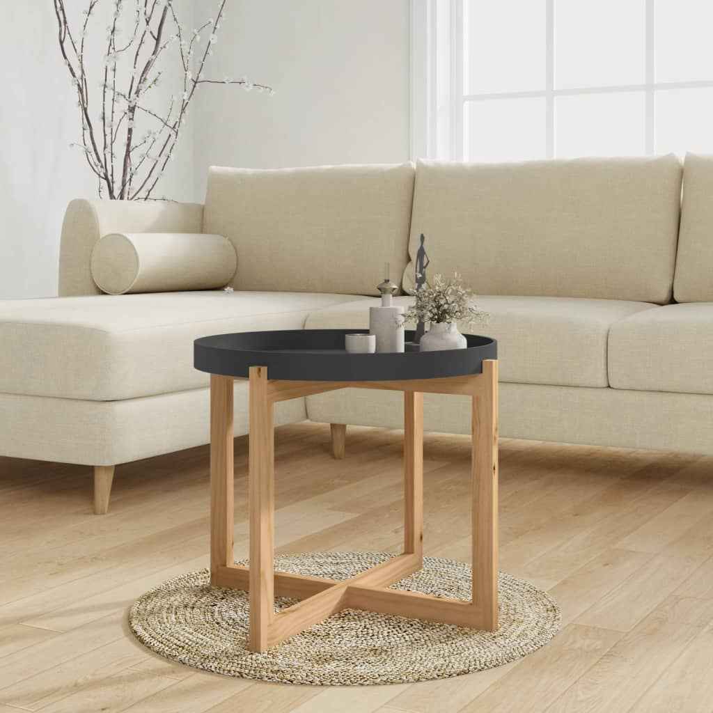 vidaXL Salontafel 53x53x43,5 cm bewerkt hout en grenenhout wit