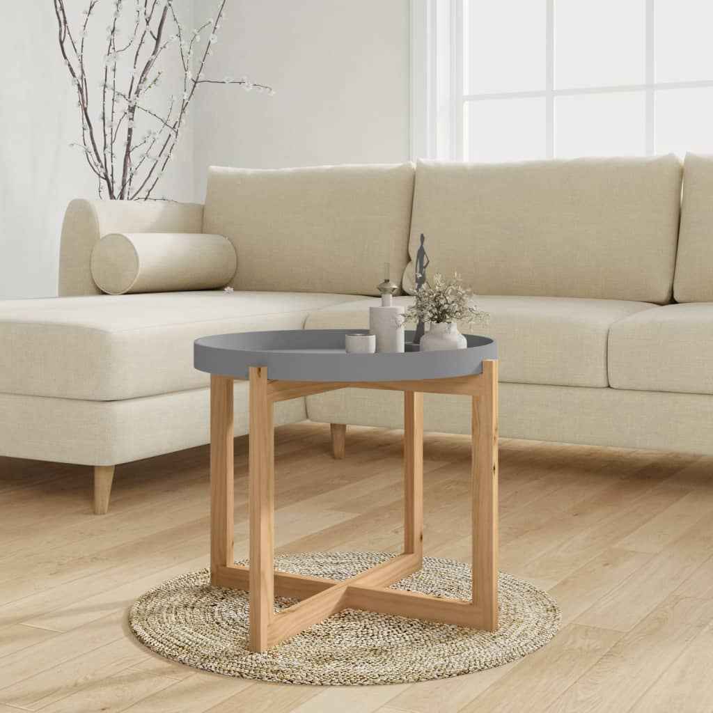 vidaXL Salontafel 53x53x43,5 cm bewerkt hout en grenenhout wit