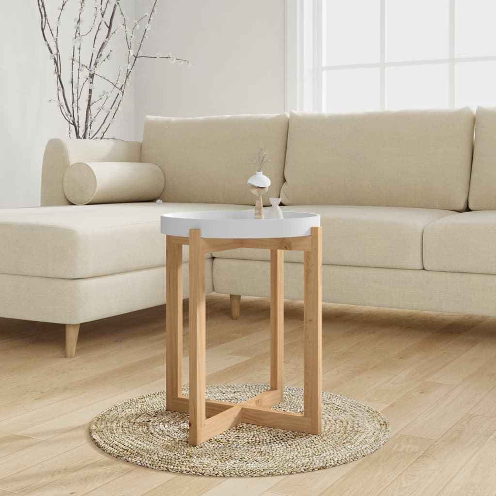 vidaXL Salontafel 41x41x48,5 cm bewerkt hout en grenenhout zwart