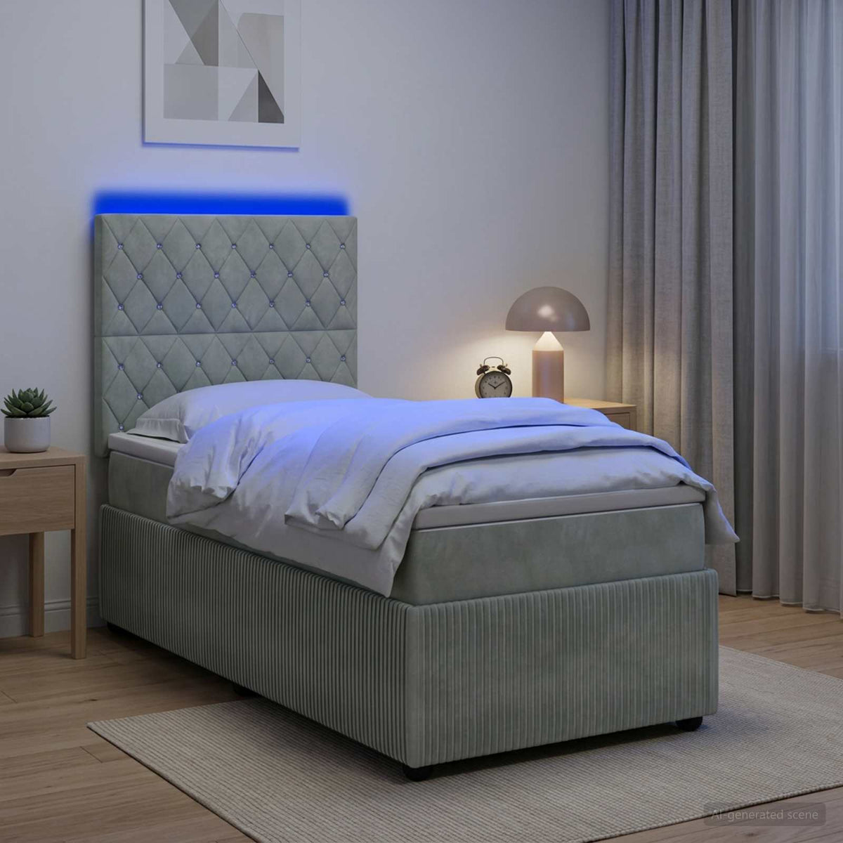 vidaXL Boxspring met matras fluweel donkergrijs 80x200 cm