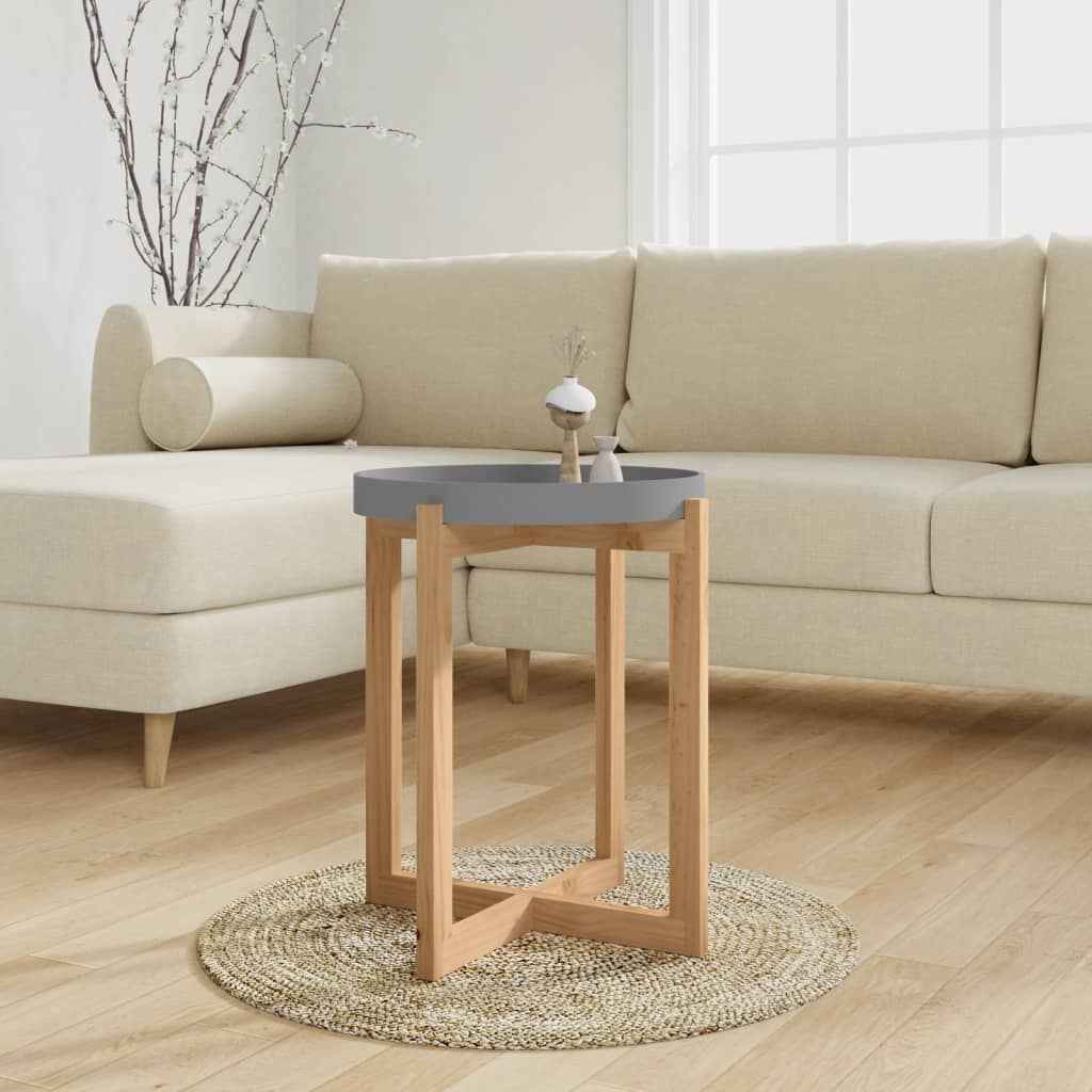 vidaXL Salontafel 41x41x48,5 cm bewerkt hout en grenenhout zwart